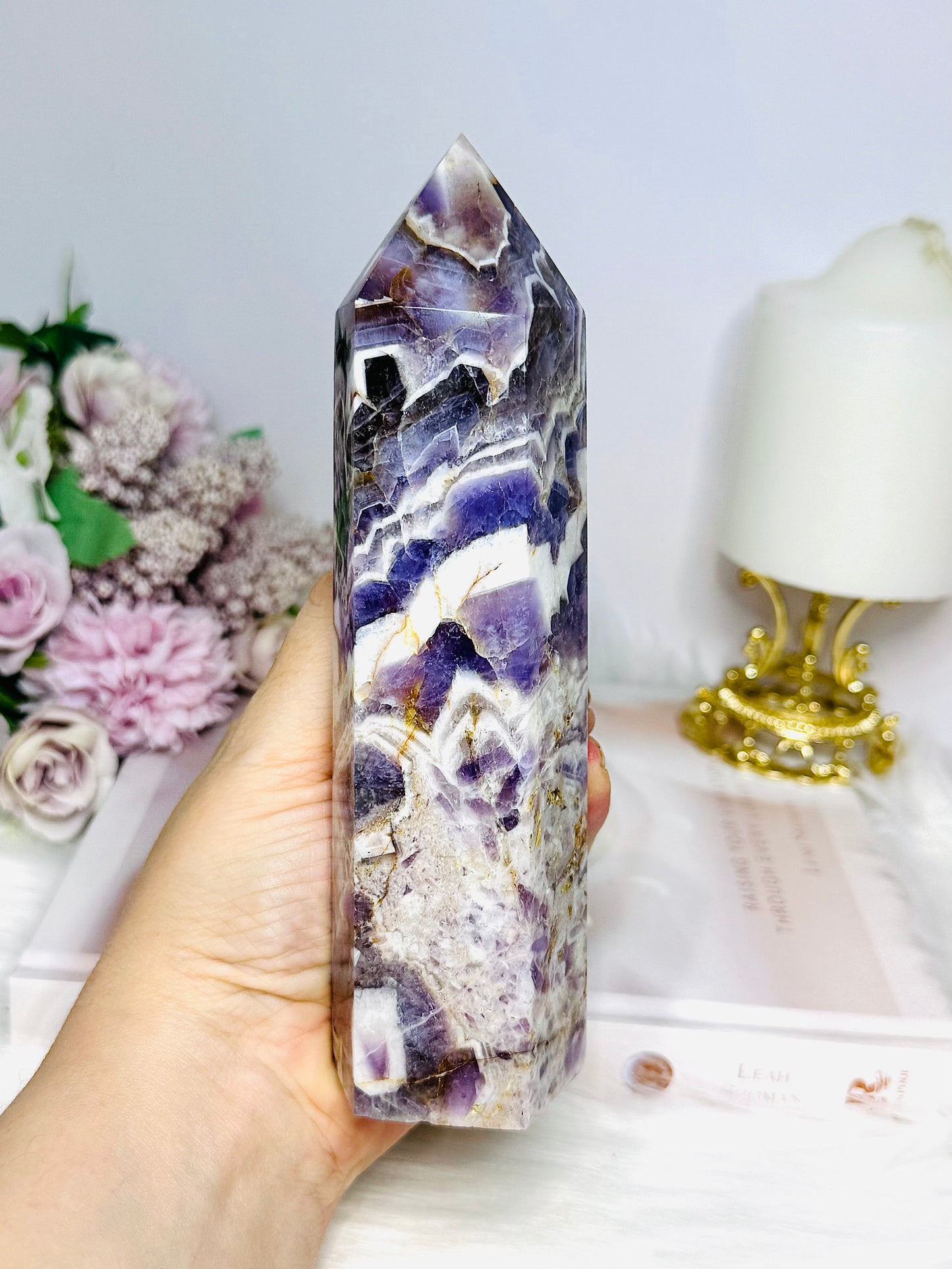 Large Dream | Chevron Amethyst Tower 17cm 563g