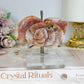 High Grade Flower Agate Carved Rose on Stand 8.5cm