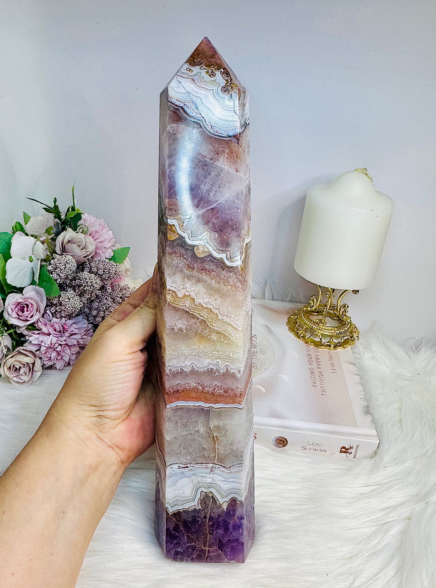 Huge Crazy Lace Amethyst Chunky Tower 32cm 1.6KG
