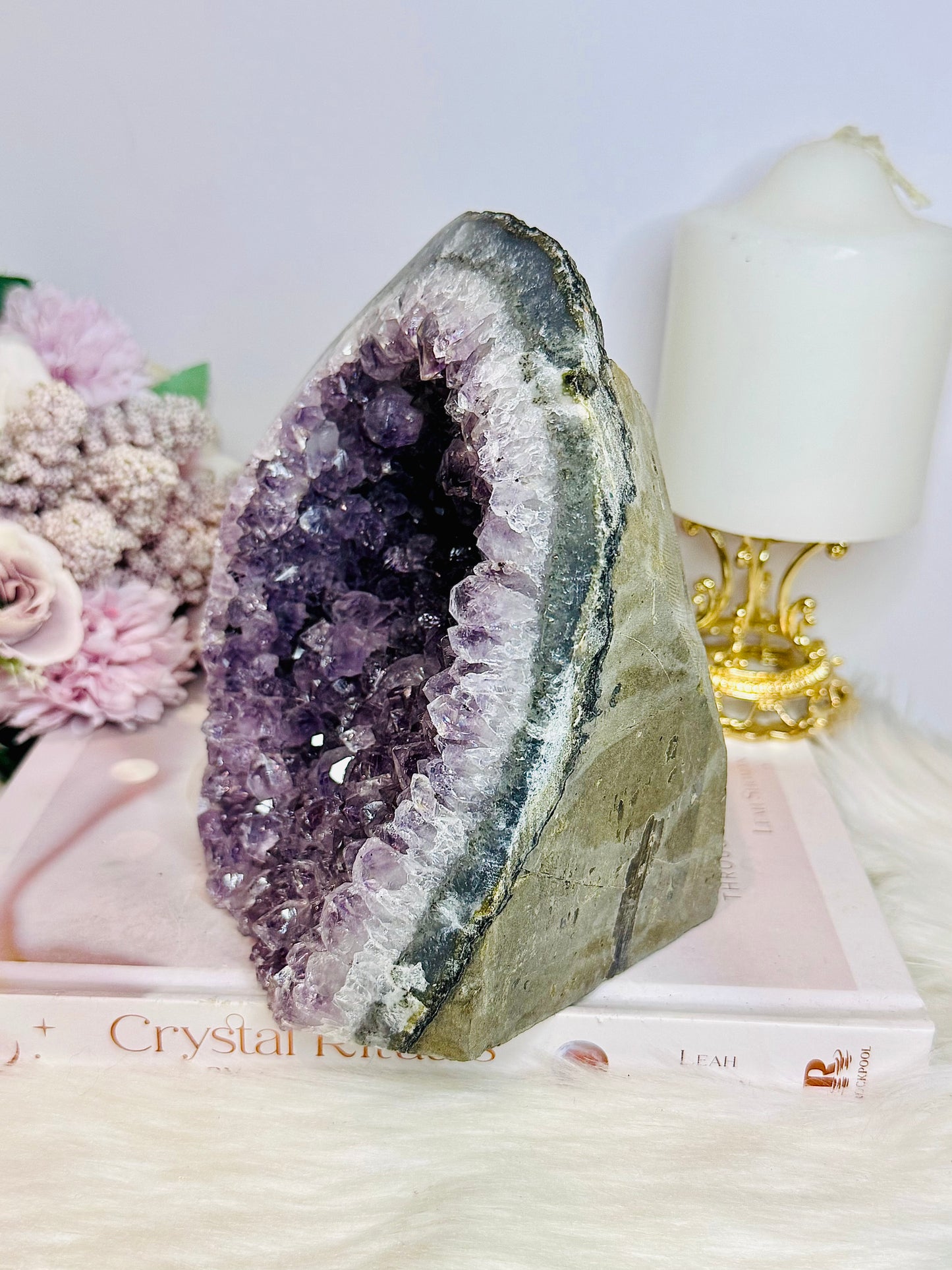 Large Base Cut Amethyst Cluster 15.5cm 2KG