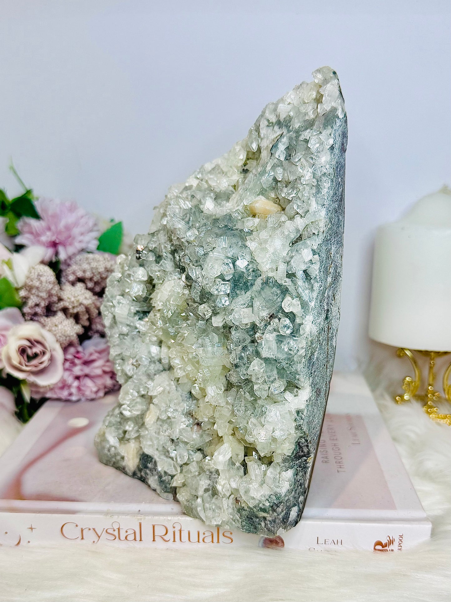 Huge Natural Apophyllite Base Cut Cluster 18cm 2.24KG