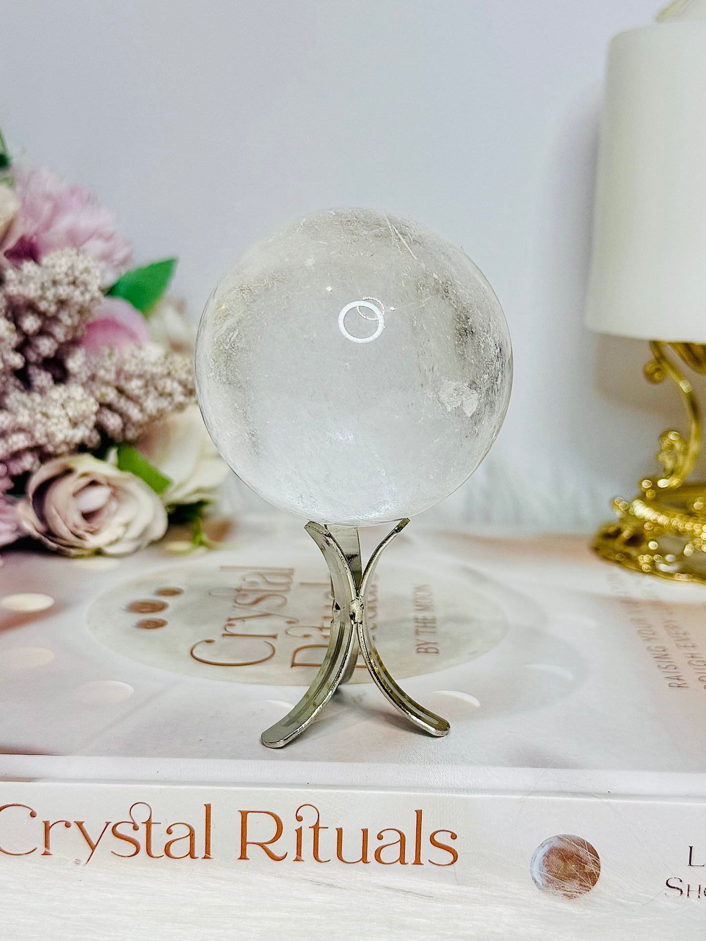 Clear Quartz Sphere On Stand 245g