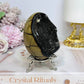Druzy Septarian Egg on Stand 344g