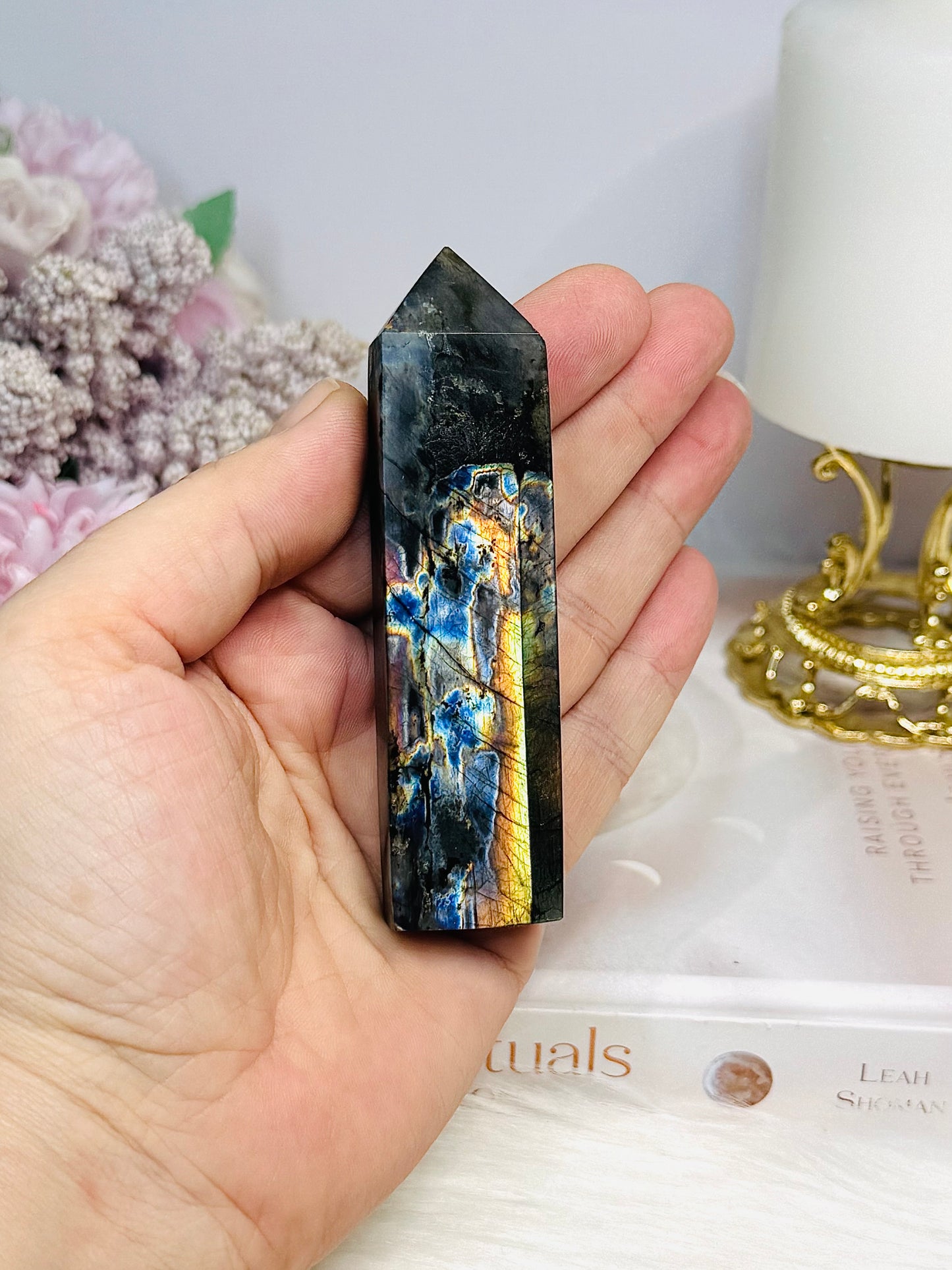 High Grade Labradorite Tower Full of Flash 9.5cm