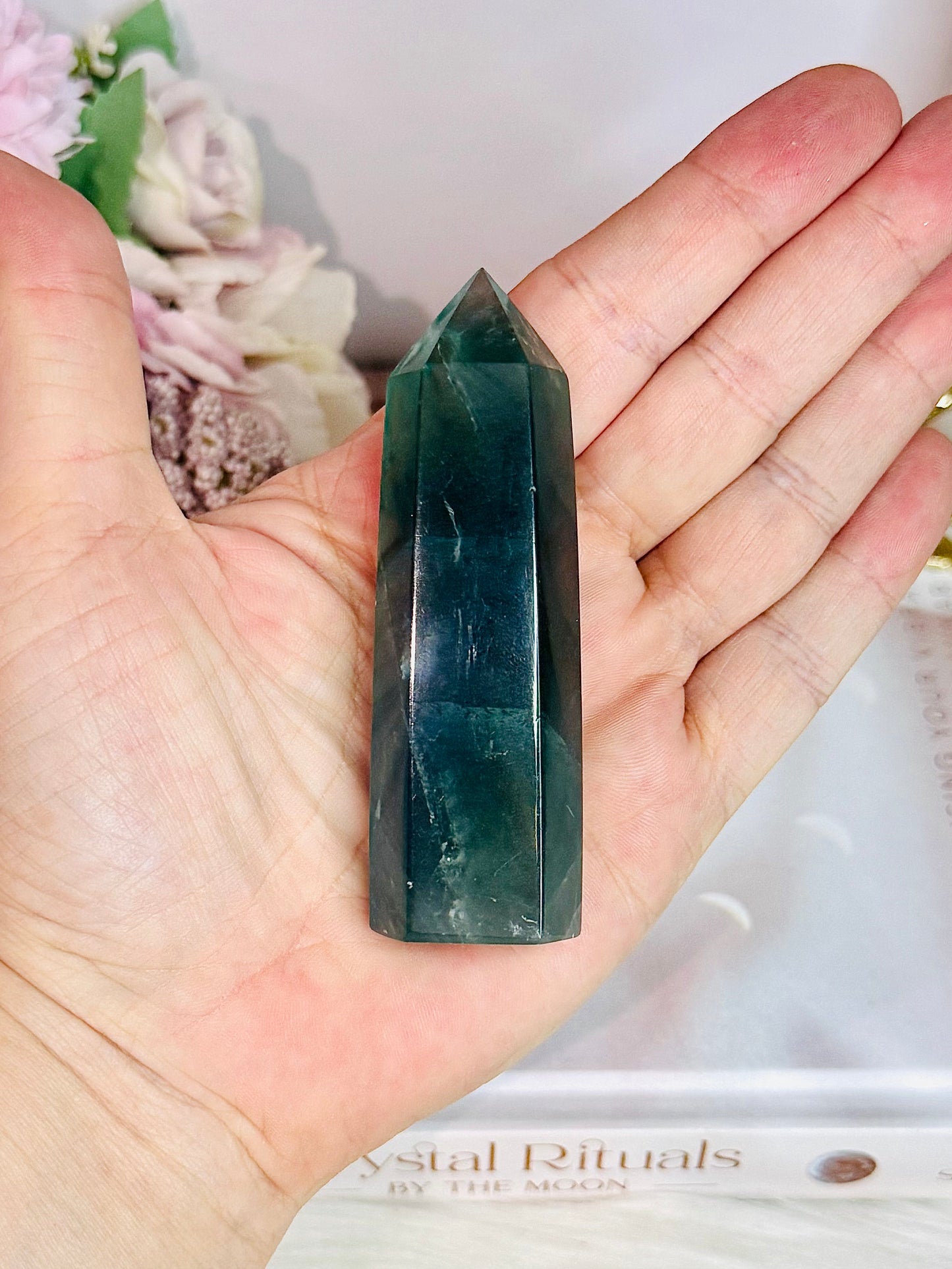 Blue & Green Fluorite Tower 9cm