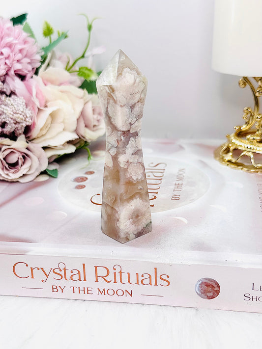 Uniquely Cut Flower Agate Tower 9.5cm From Madagascar