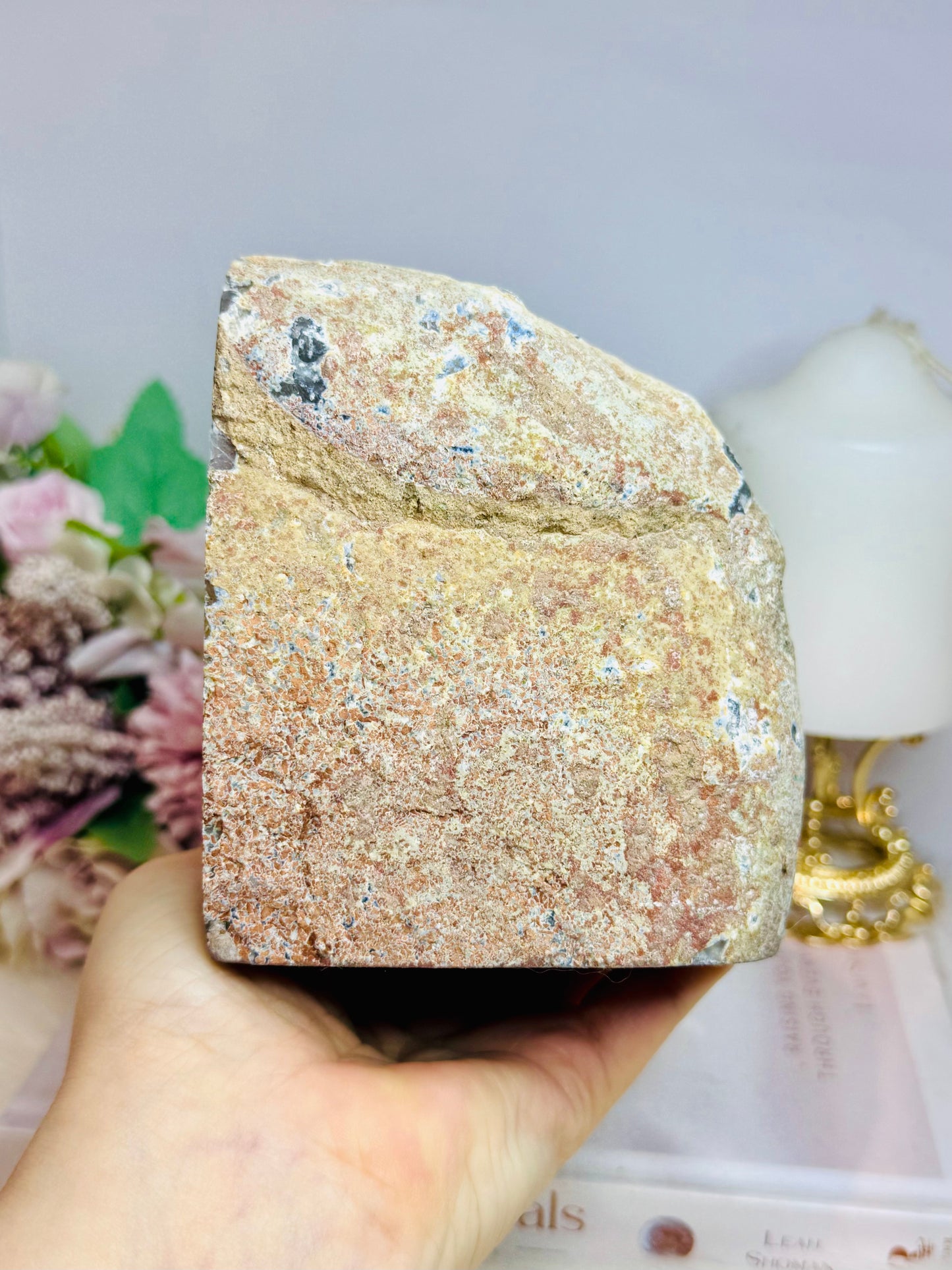 Huge 1.66KG Druzy Agate Candle Holder