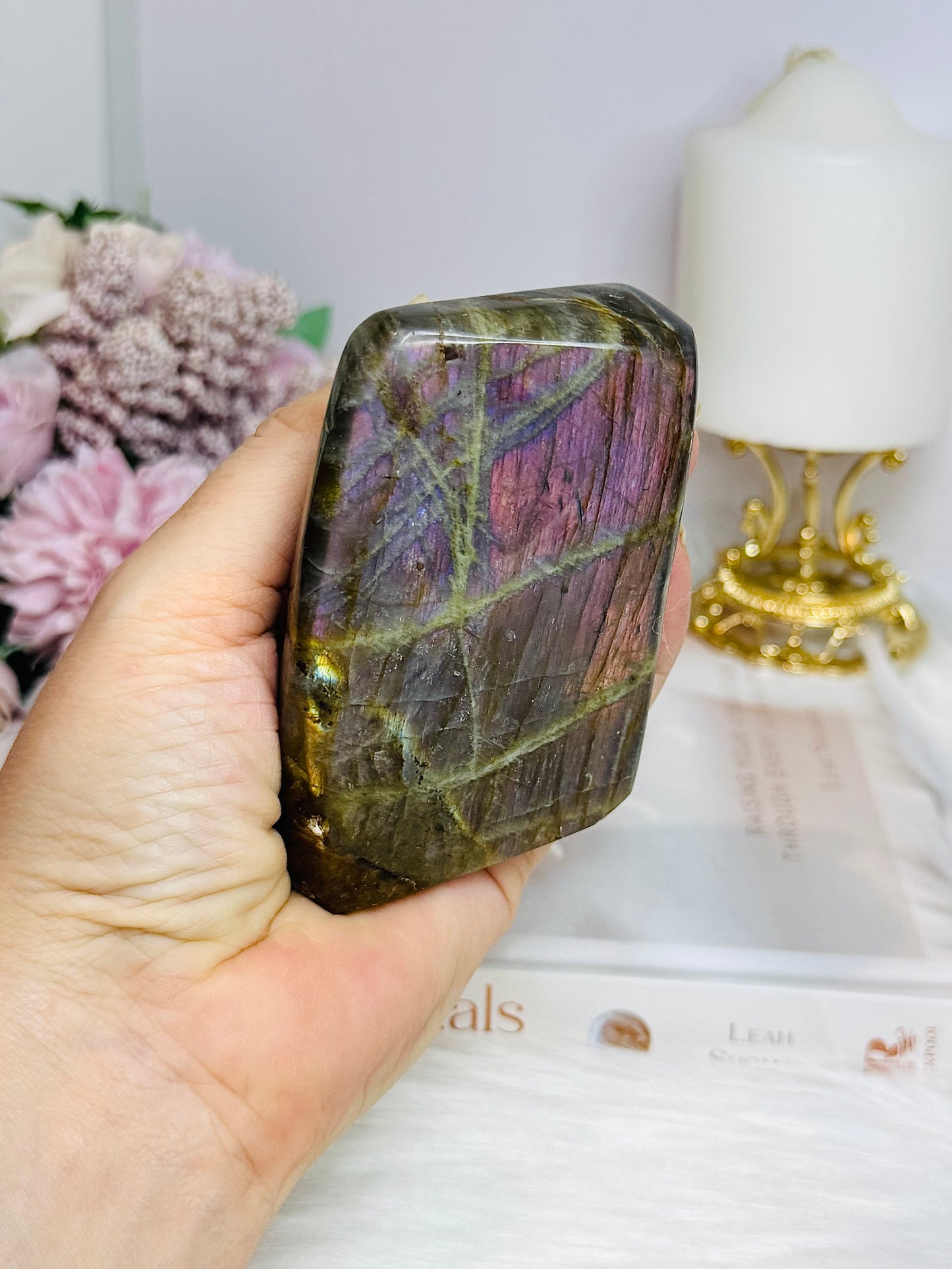 Pink & Purple Flash Labradorite Freeform 9cm 385g