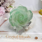 Watermelon Fluorite Carved Flower | Rose On Stand 10cm 250g