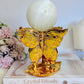 Large Gorgeous 17cm Gold Butterfly Stand with Large Selenite Sphere