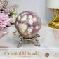 High Grade Pink Amethyst Druzy Sphere on Stand 288g