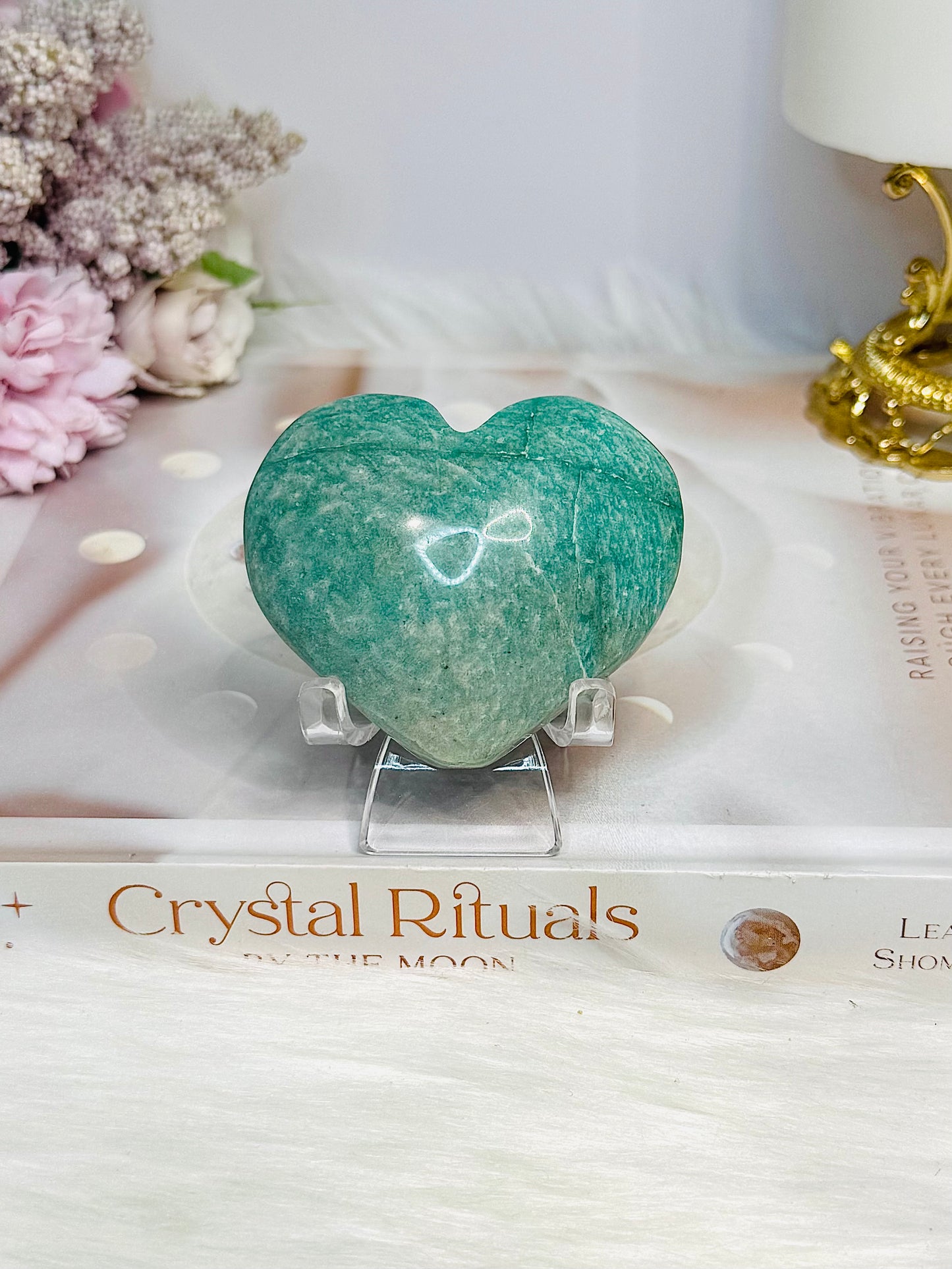 Amazonite Heart on Stand 6cm