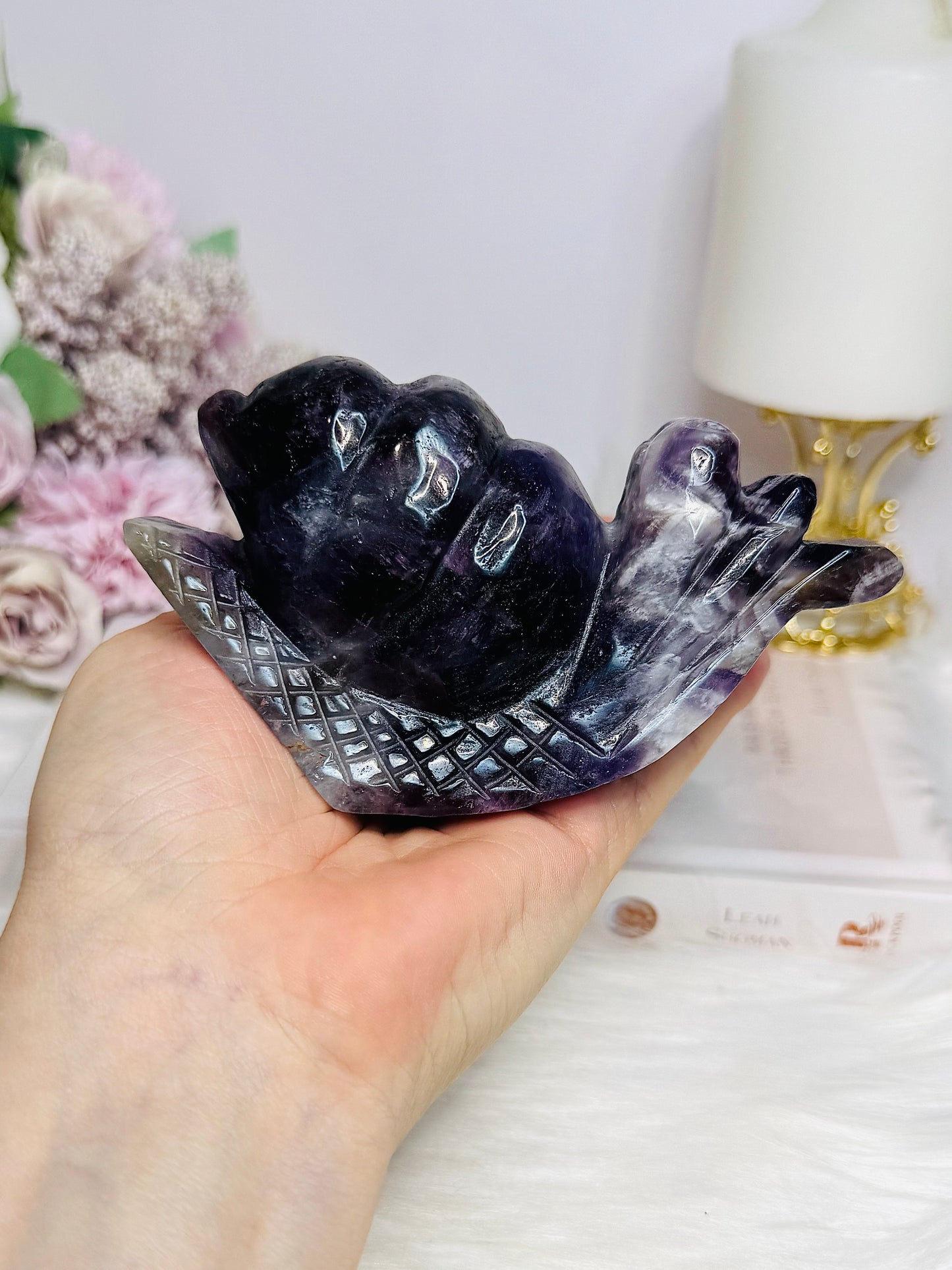 Chunky Large Chevron Amethyst Snail 11.5cm 321g