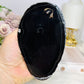 Large Black Agate Slice On Stand 14cm