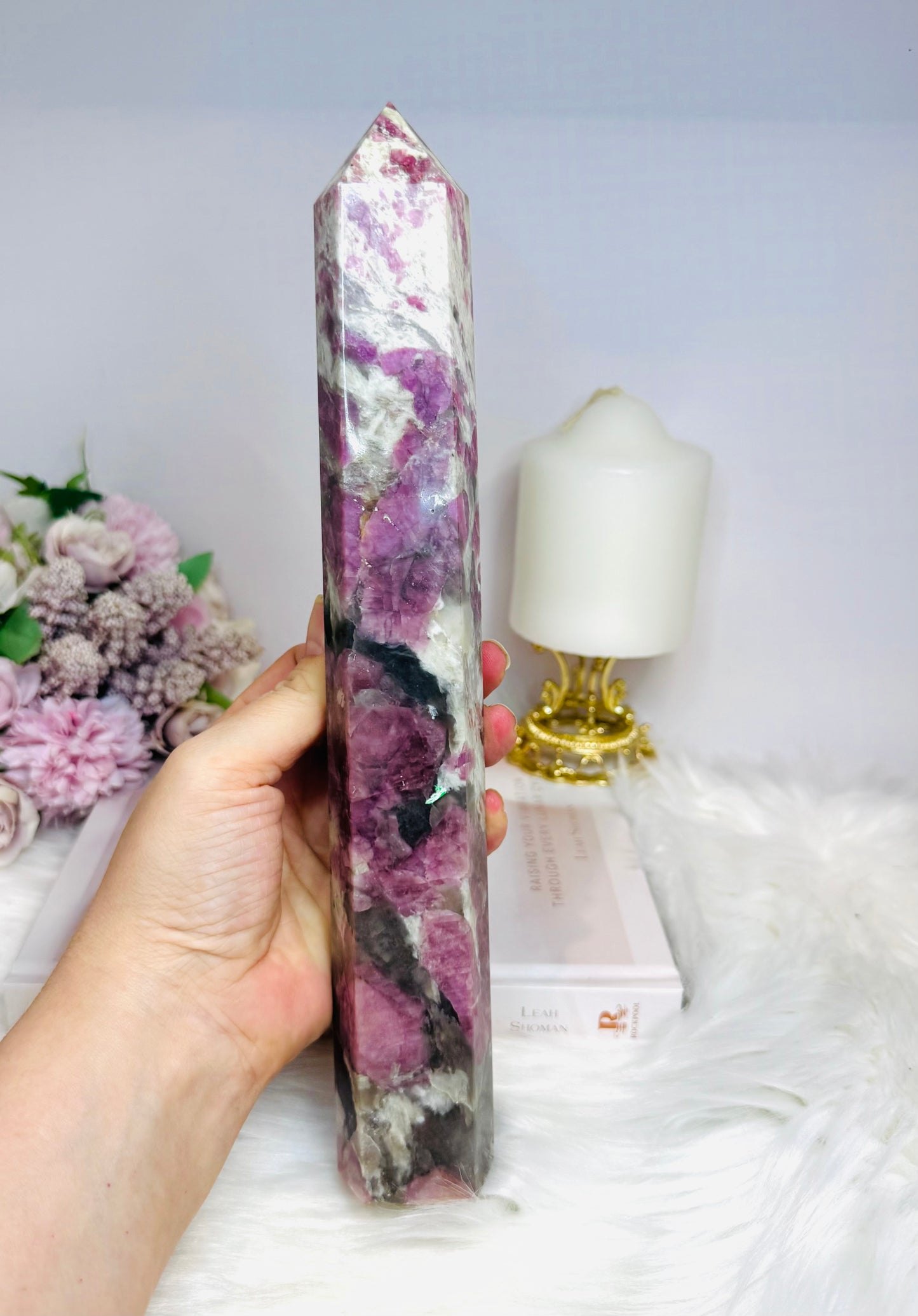 Huge Pink Tourmaline Tower 28cm