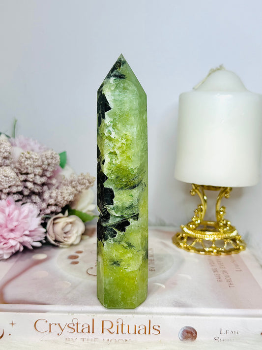 Natural Prehnite Tower 16cm