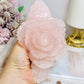 Large Rose Quartz Carved Rose | Flower 15.5cm
