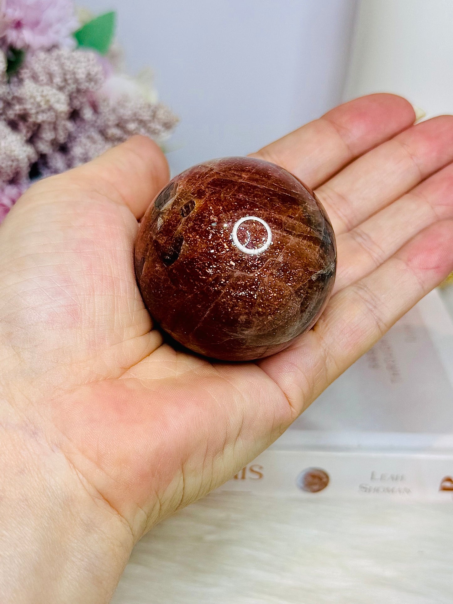 Natural High Grade Sunstone Sphere on Stand 172g