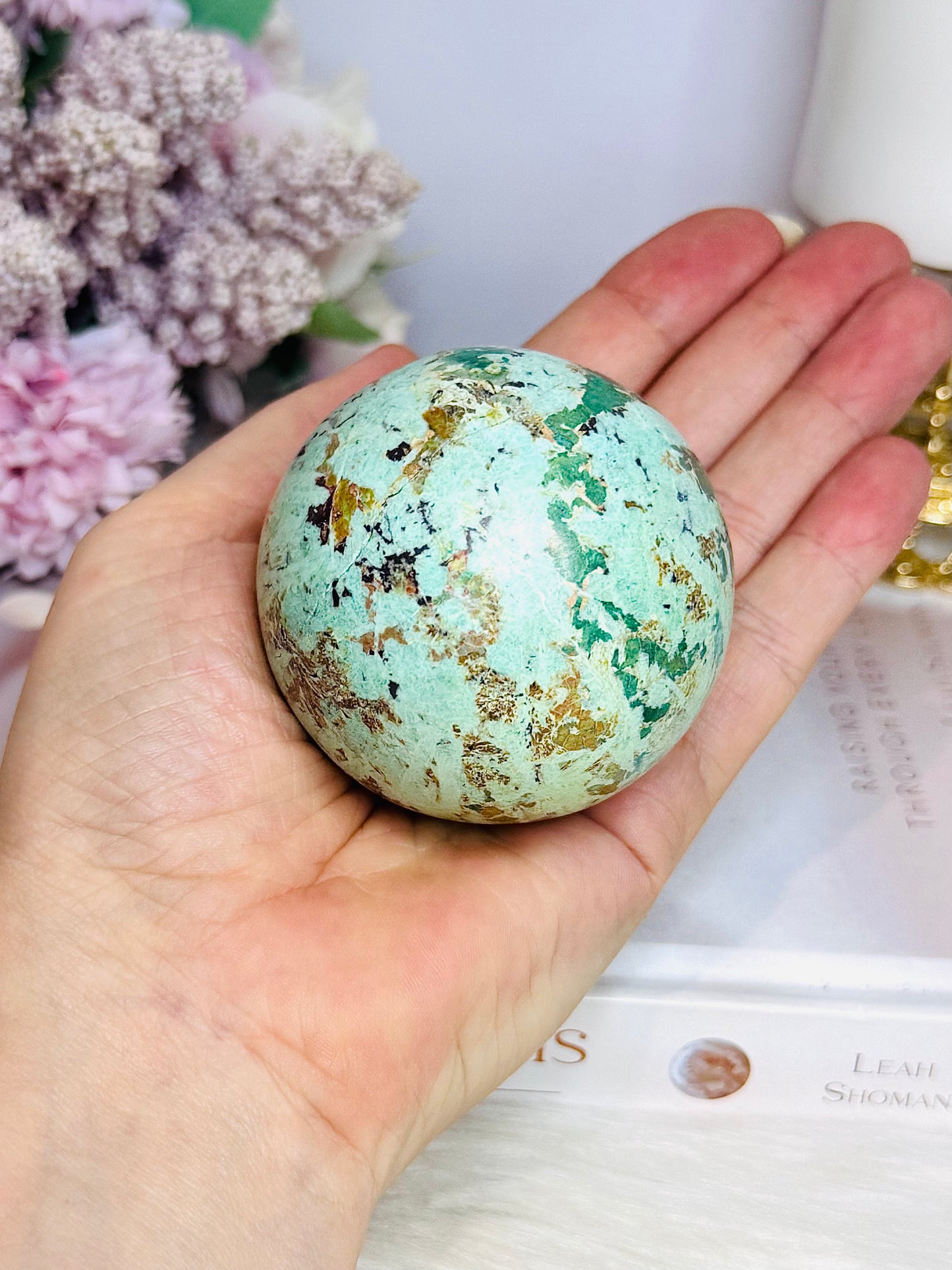 A Rare Stone ~ Inca Turquoise Sphere On Stand 254g