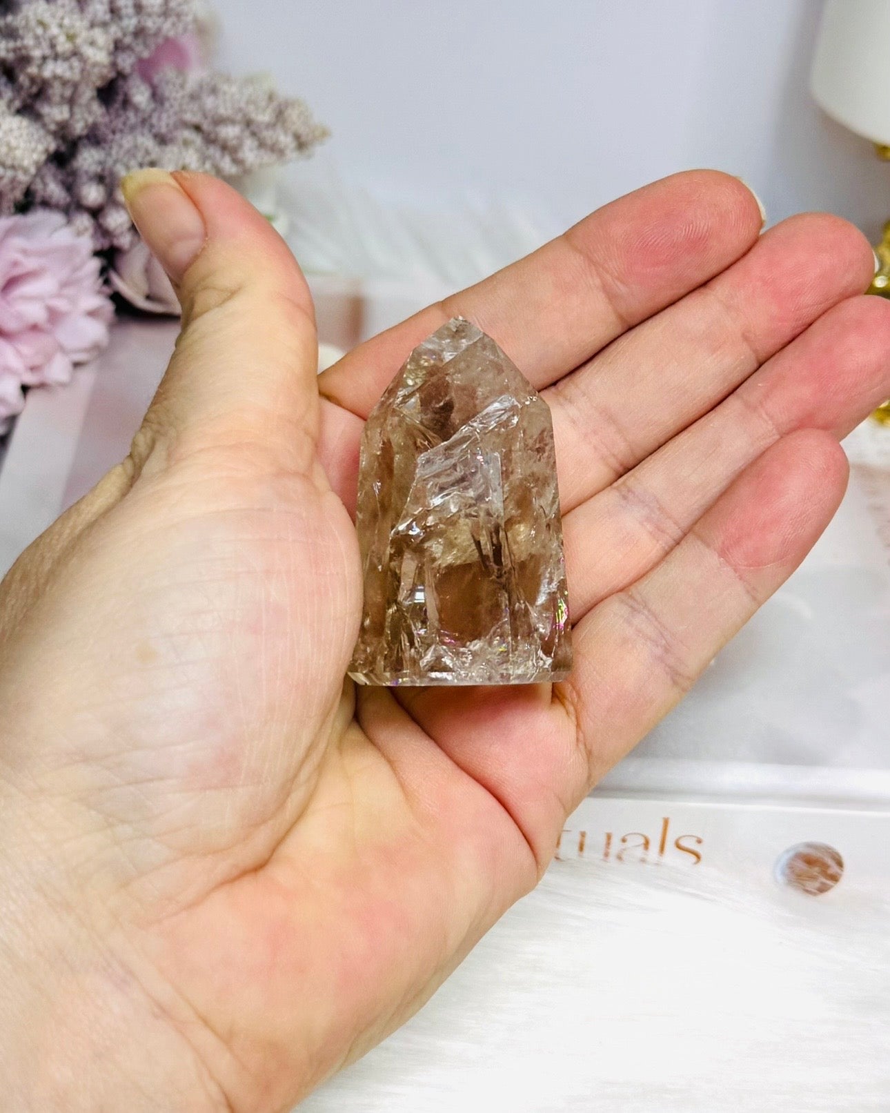 Cracked Smokey Quartz Tower 5cm