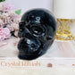 Huge Black Agate Carved Skull 11.5cm 1.24KG