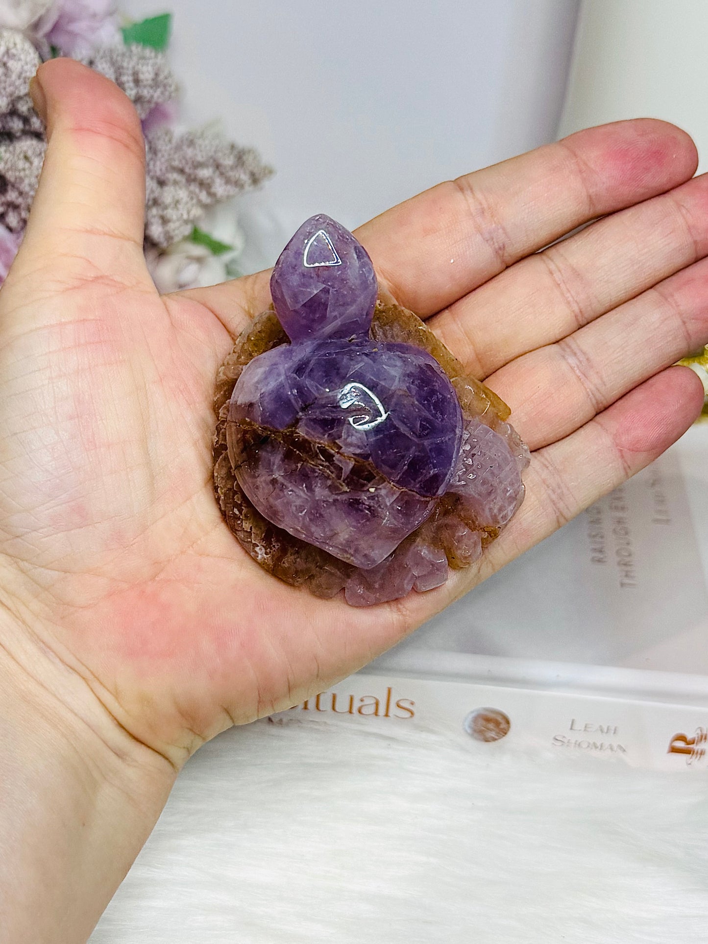 Amethyst X Agate Carved Turtle 7cm