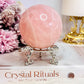 Beautiful Large 372gram Rose Quartz Sphere On Stand