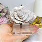 Flower Agate Carved Rose on Stand 8.5cm