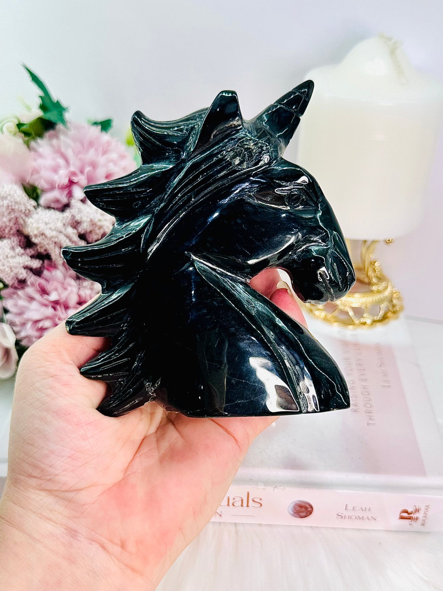 Absolutely Magnificent Large 13cm 471gram Rare Blue Tigers Eye Carved Unicorn ~ A Very Special Piece Of Magic