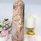 Huge Pink Amethyst Druzy Chunky Tower with Green Jasper Inclusions 27cm 1.7KG