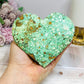 Large Natural Variscite Carved Heart on Stand 12cm