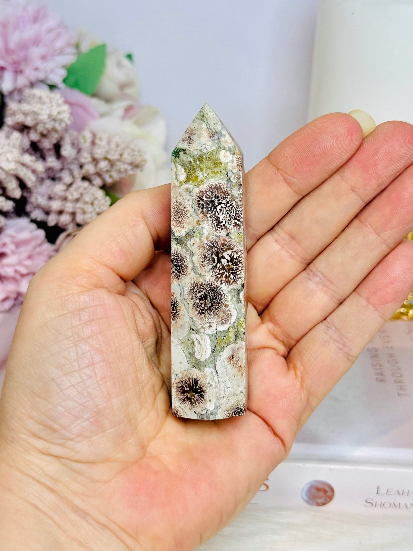 Green Sakura Jasper Tower 9cm