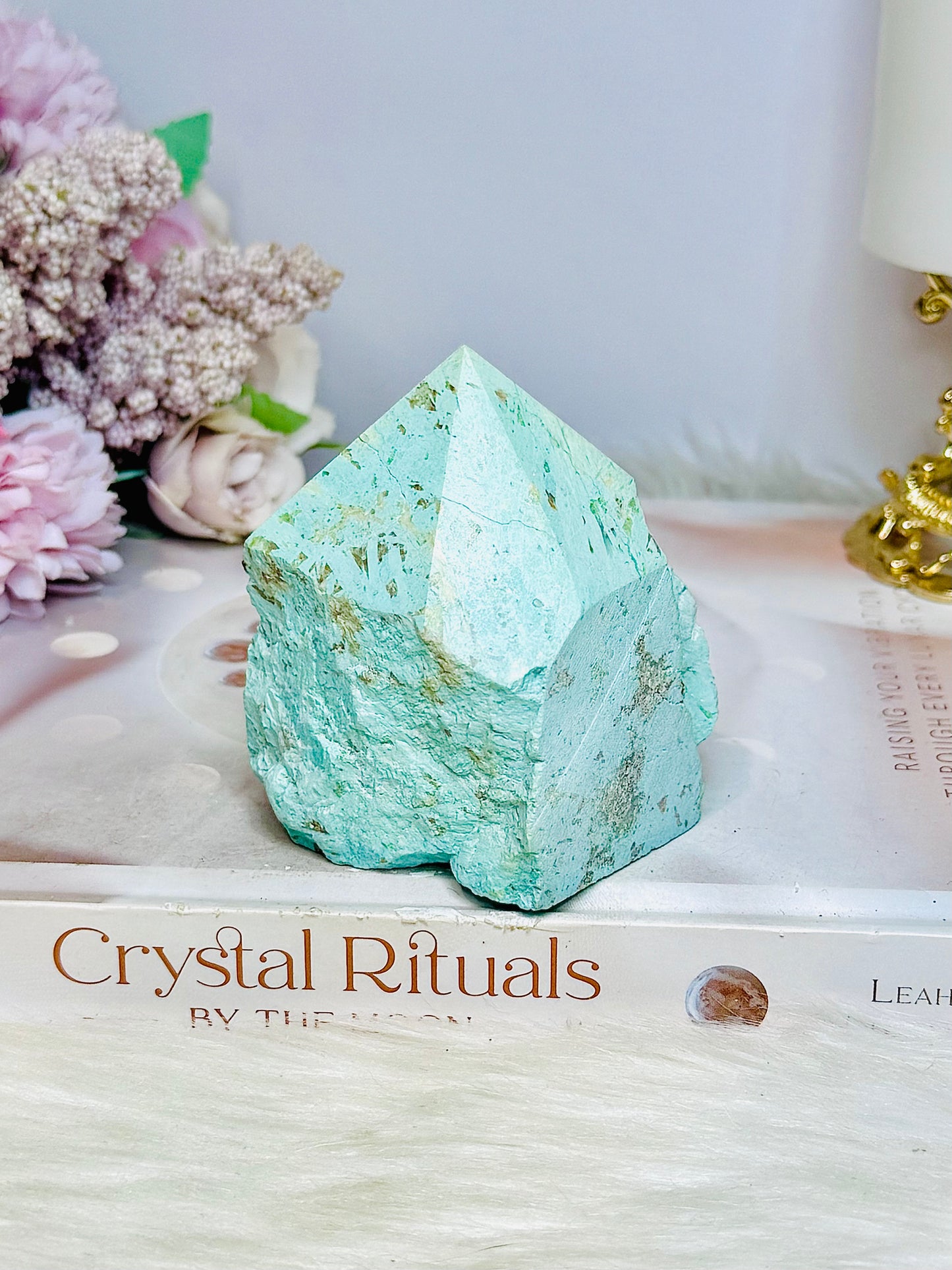 A Rare Stone ~ Chunky Natural Inca Turquoise Carved Freeform | Tower 7.5cm 255g