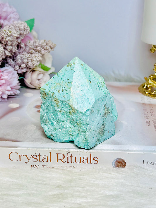 A Rare Stone ~ Chunky Natural Inca Turquoise Carved Freeform | Tower 7.5cm 255g