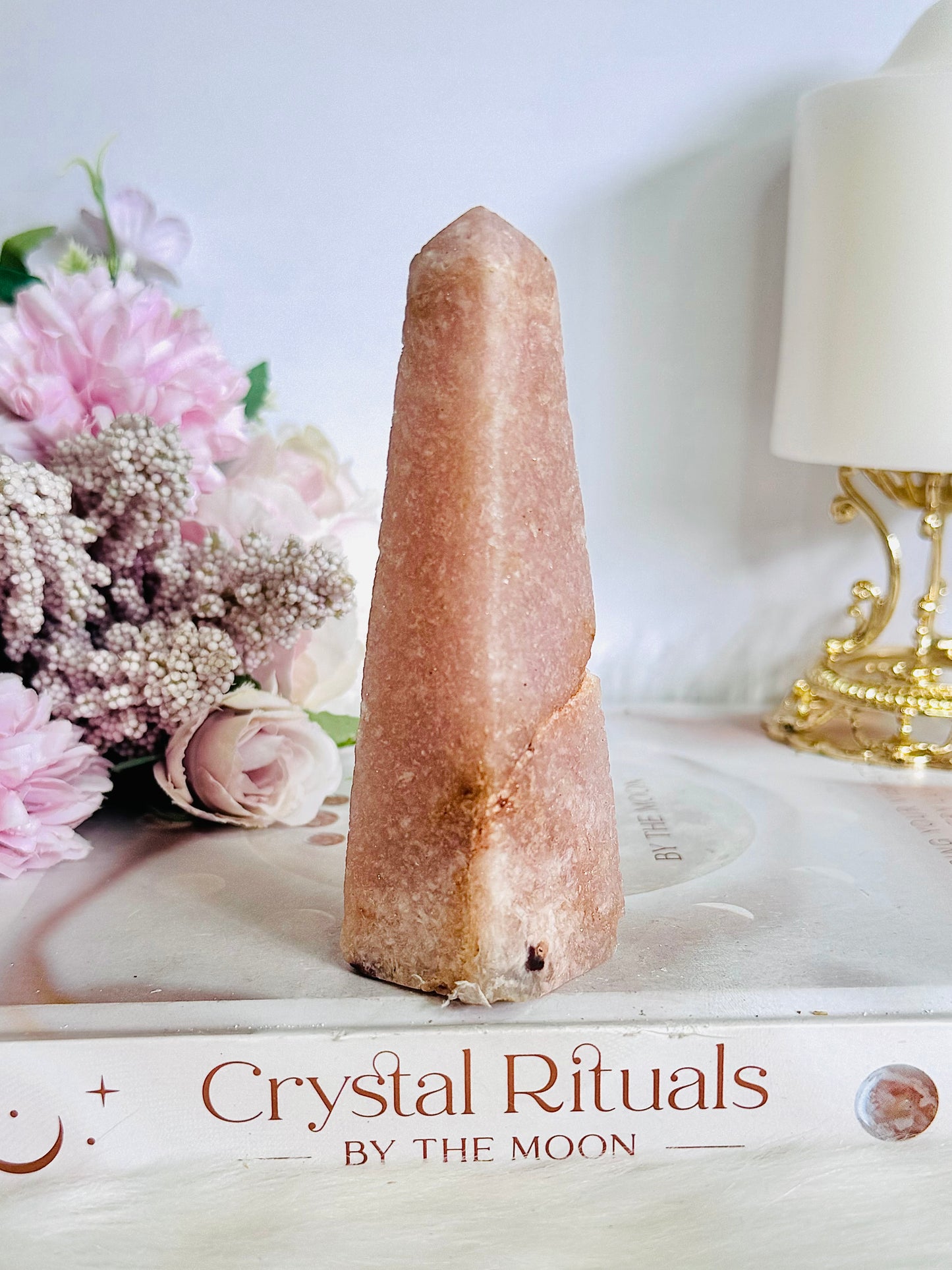 Pink Amethyst Tower | Obelisk 10cm Reduced as Surface Crack At Back