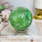 Large Green Fluorite Sphere Full of Rainbows 923g
