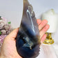 Large Druzy Angel Agate Wing on Stand 17cm