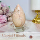 Flower Agate Carved Chunky Egg on Stand 200g