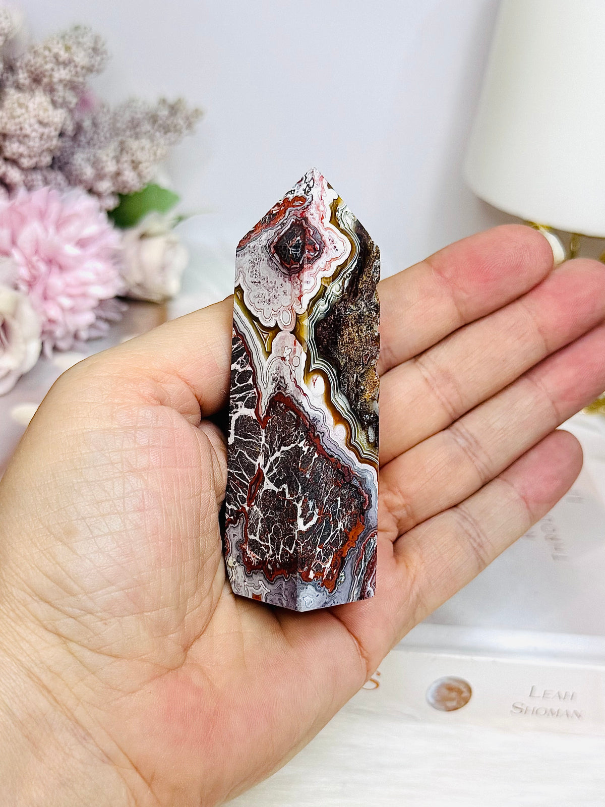 Mexican Lace Agate Tower 8.5cm