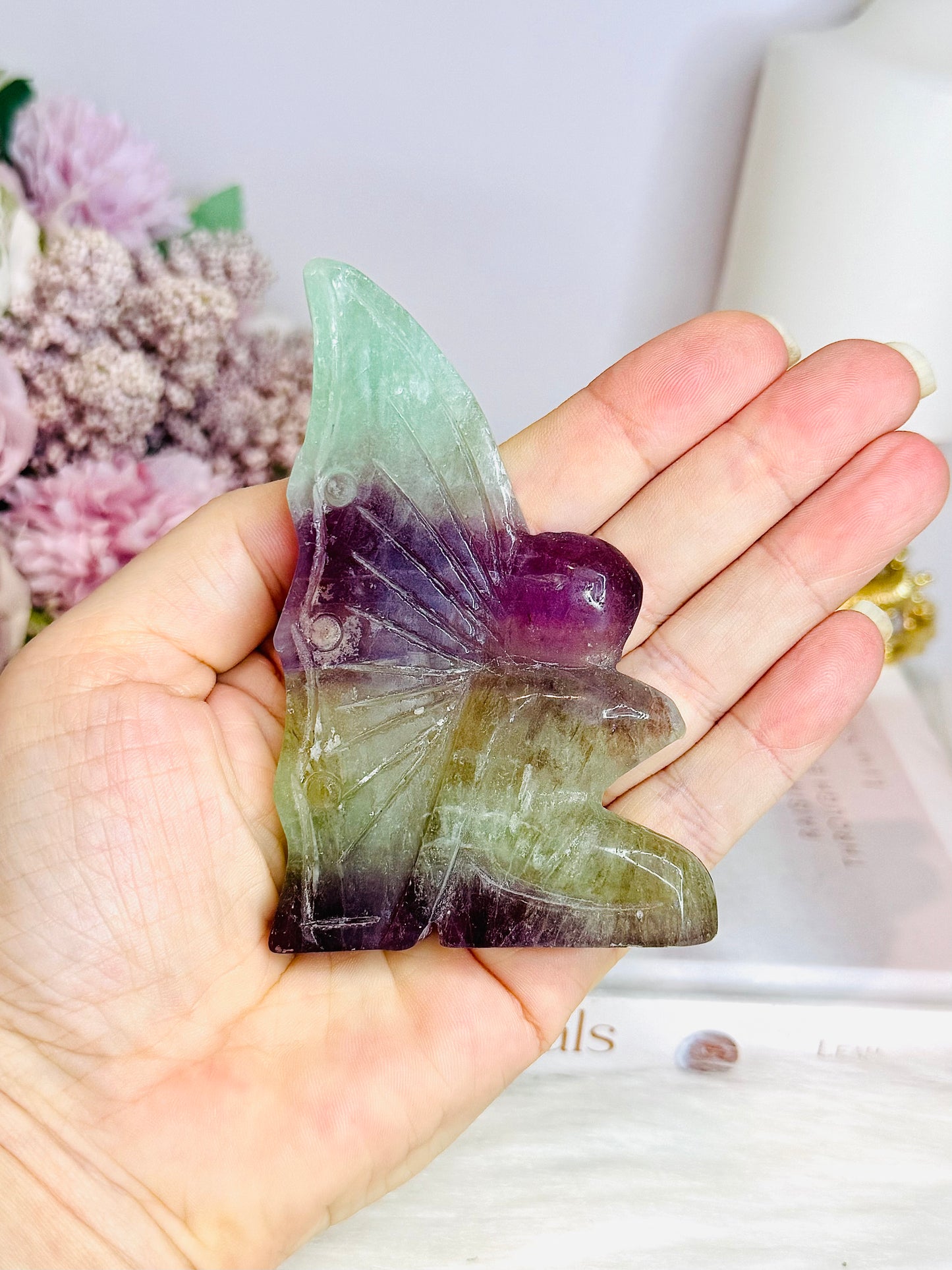 Fluorite Carved Fairy 9cm