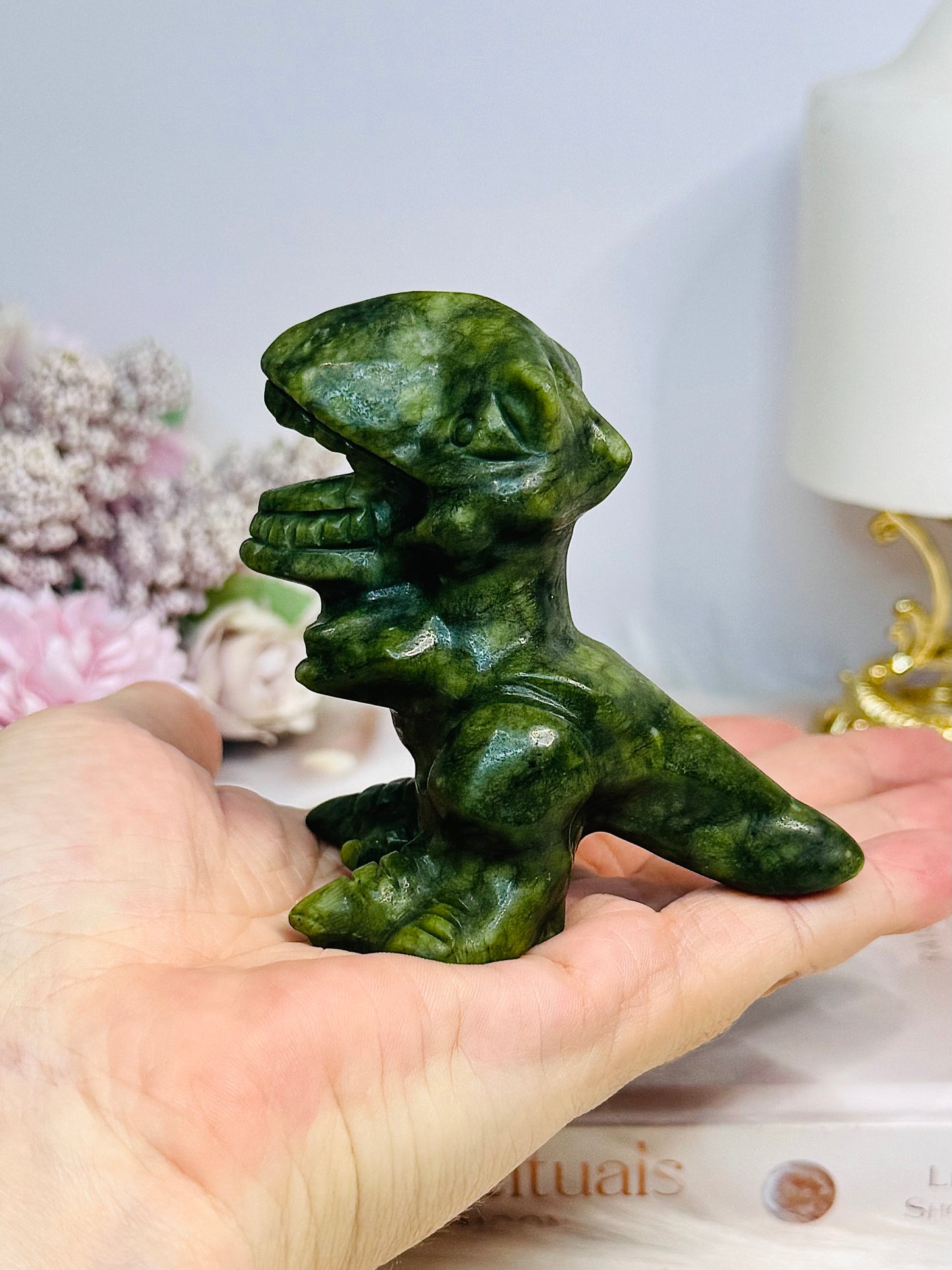 Green Jade Dinosaur 8cm