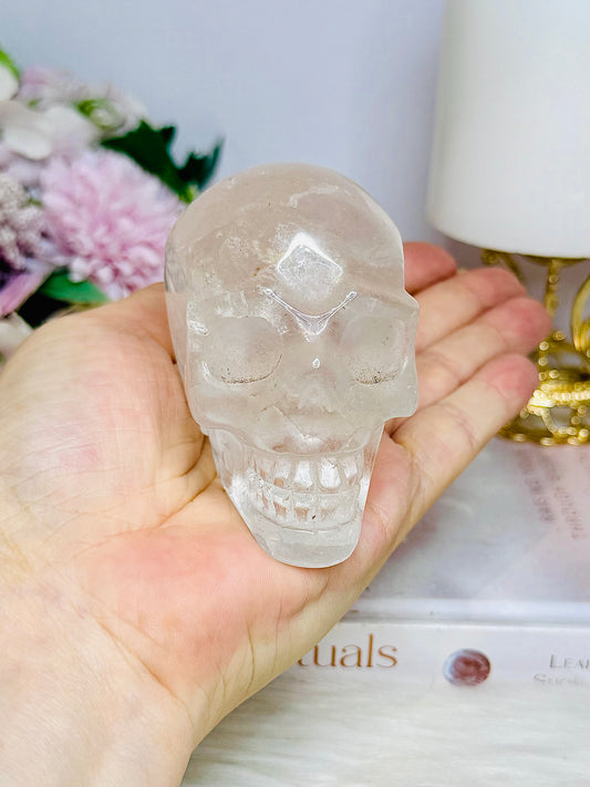 Clear Quartz Carved Skull 306g 7.5cm