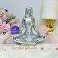 Silver Sacred Goddess with Amethyst & Rose Quartz Spheres 12cm