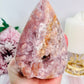 ⚜️ SALE ⚜️ WOW!!! Classy & Absolutely Fabulous Large 13cm 603gram Rare Druzy Pink Amethyst X Flower Agate Freeform | Flame