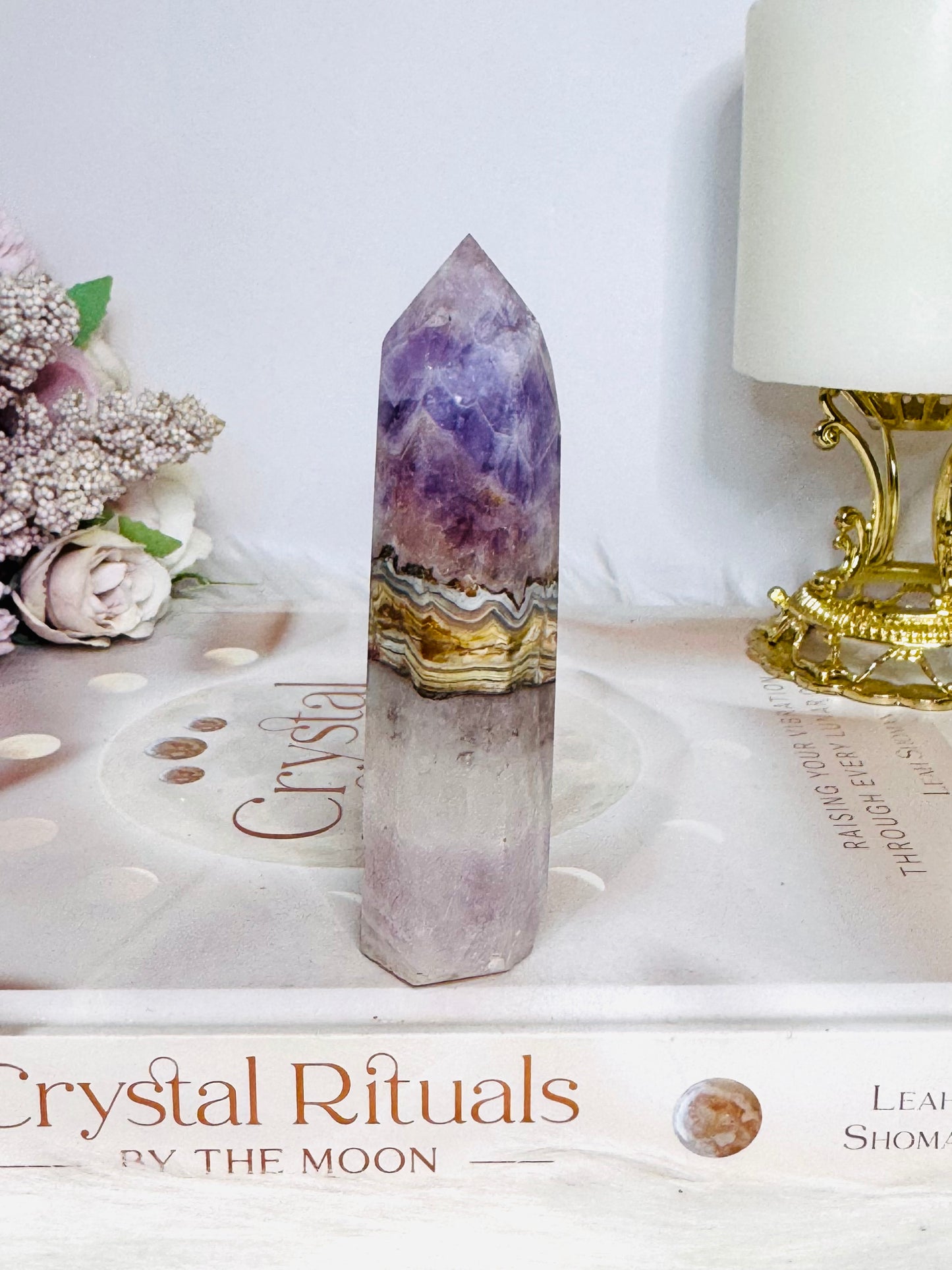 Crazy Lace Amethyst Tower 10cm