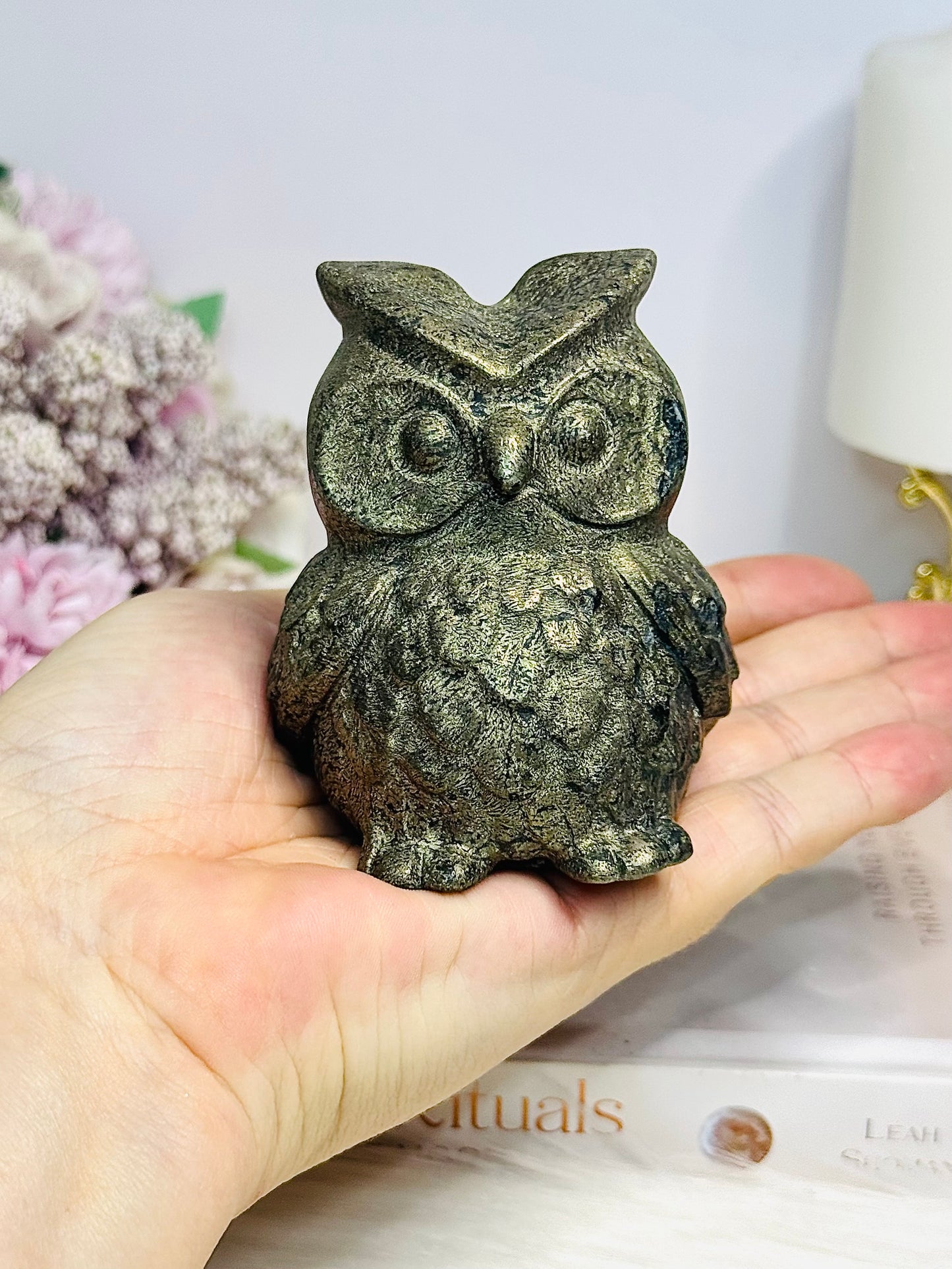 Large Pyrite Owl 8cm 577g