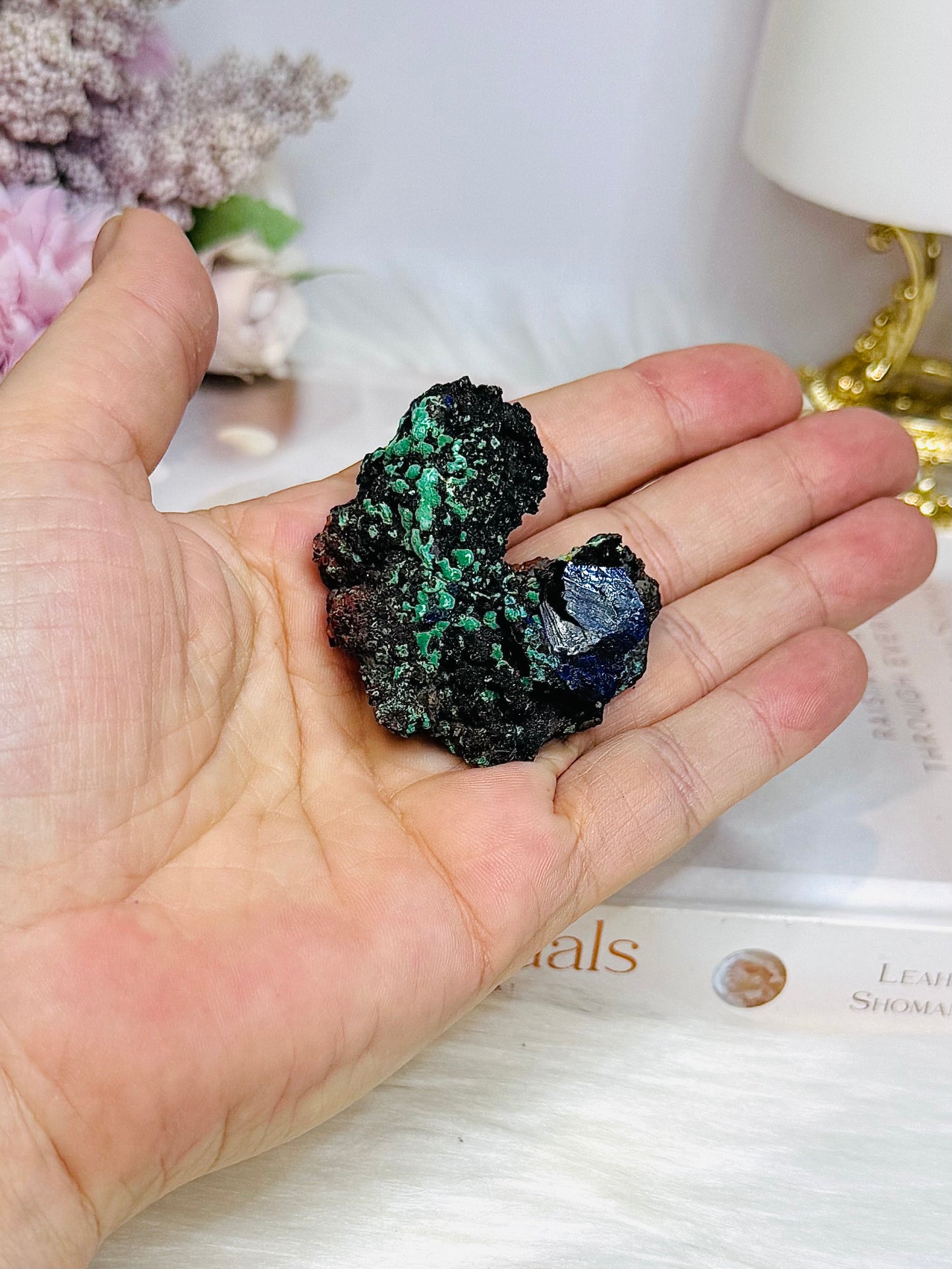 Malachite with Azurite Stone Natural Specimen 4cm