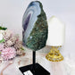 Large Amethyst X Agate Natural Druzy Freeform on Stand 21cm 989g