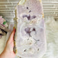 Statement Piece ~ Huge Pink Amethyst Druzy Chunky Butterfly Wings On Stand 33cm x 34cm 4.2KG