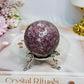 Pink Tourmaline Sphere on Stand 212g
